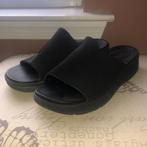 Black slides sandals